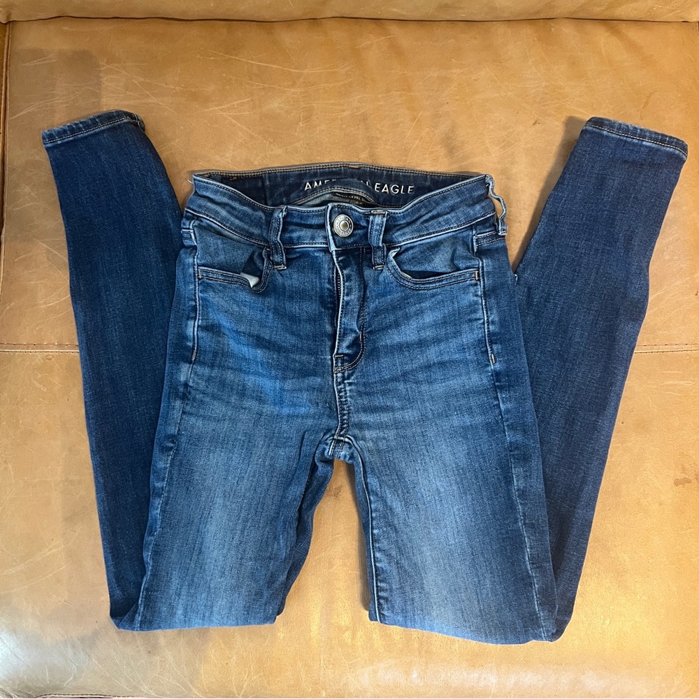 American Eagle Outfitters Women's Dark Blue Skinny Jeans